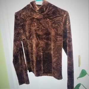 Sno Skins LS Brown Turtleneck Small MADE IN USA EC
